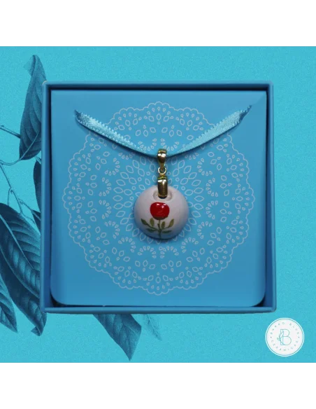 Colar Difusor Rosa Vermelha (ouro) | SerEssencial - Aromaterapia