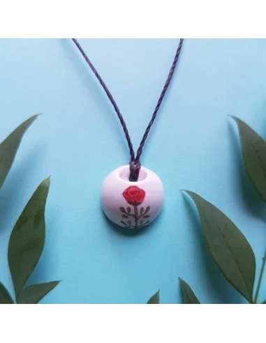 Colar Difusor Rosa Vermelha (prata) | SerEssencial - Aromaterapia