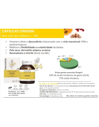 Óleo de Onagra em Cápsulas Pranarom | Ser Essencial Aromaterapia