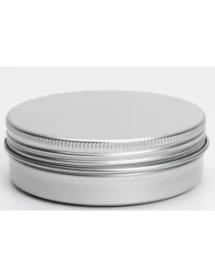  Lata de alumínio com tampa. Inclui um disco de espuma para uma melhor vedação. Ideal para bálsamos e pomadas DIY. 